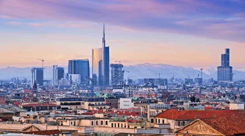 Vista degli immobili di Milano