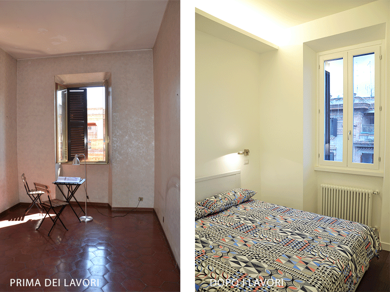Foto prima e dopo la ristrutturazione - letto